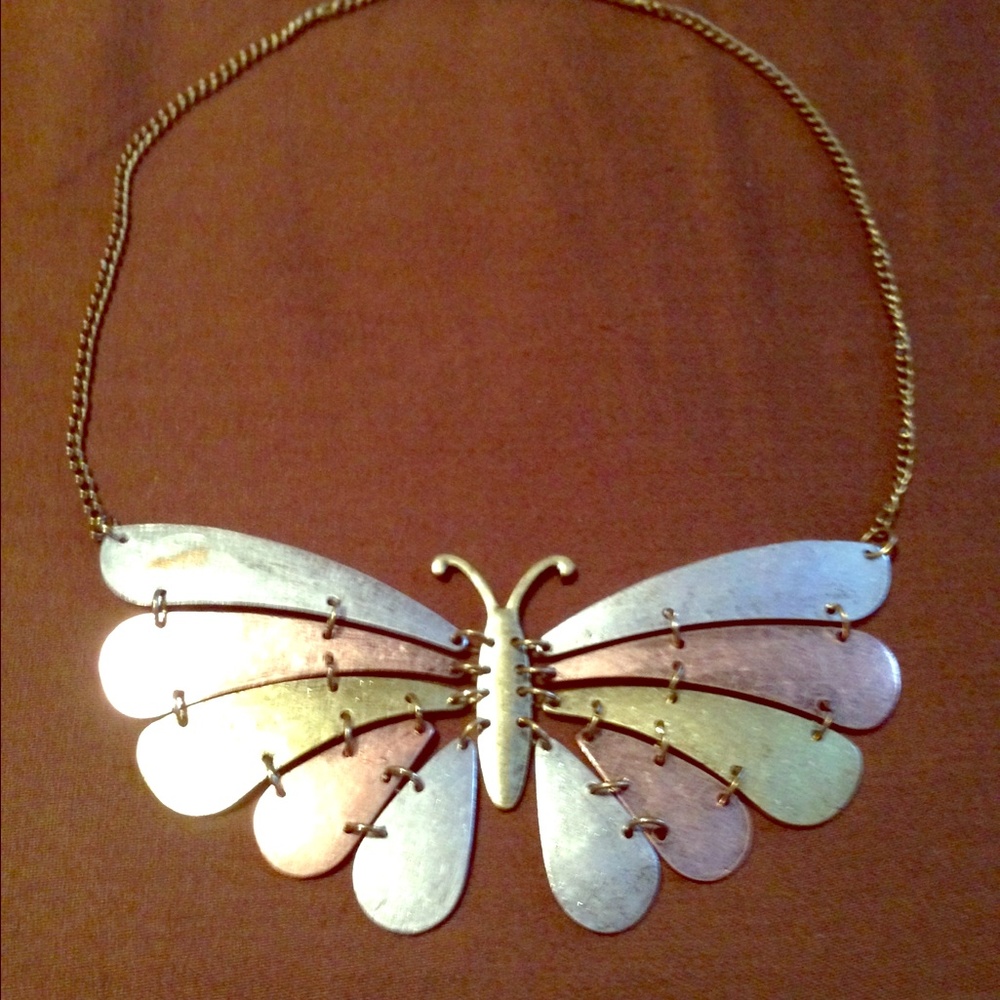 COPY - Mixed metal, butterfly necklace!